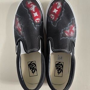 CUSTOM LV VANS SLIP ONS
